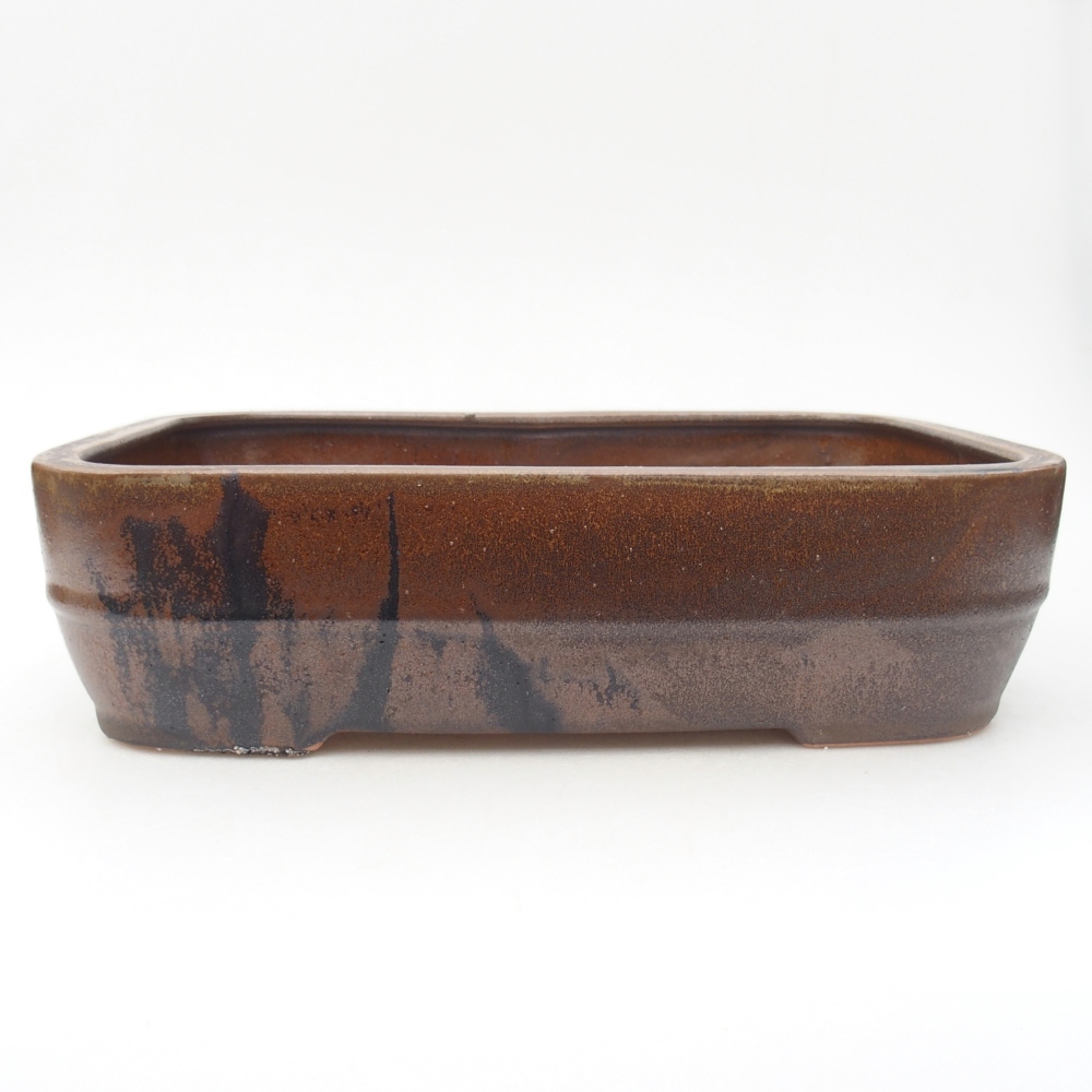 Bol à bonsaï en céramique 27,5 x 20,5 x 7,5 cm, brun