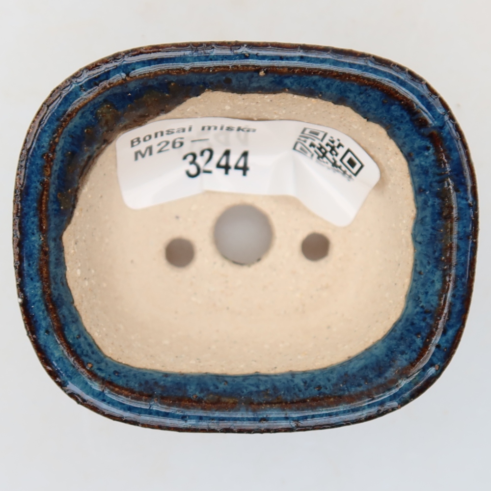 Pot à bonsaï en céramique 6 x 5 x 3,5 cm, couleur bleue
