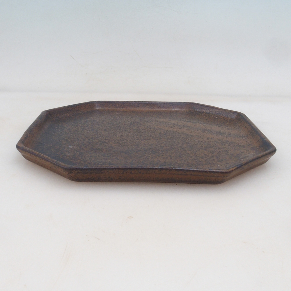 Bol en céramique H14 - 18 x 18 x 1 cm - brun