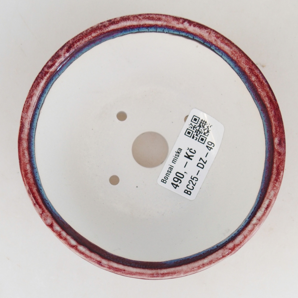 Bol à bonsaï en céramique 10,5 x 10,5 x 5 cm, couleur bordeaux