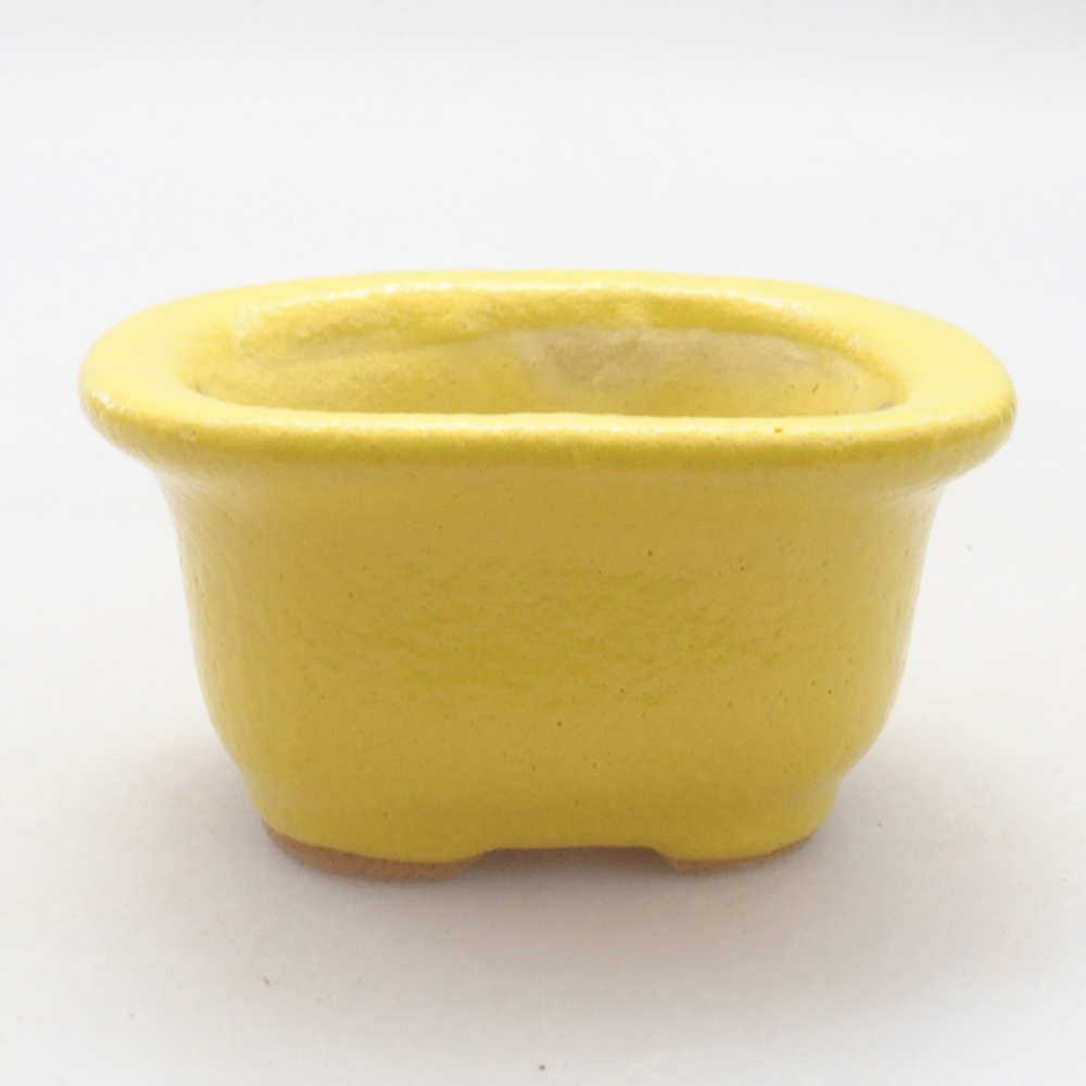 Bol à bonsaï en céramique 5,5 x 4,5 x 3 cm, jaune