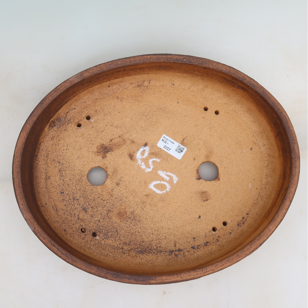 Pot à bonsaï en céramique 38 x 30 x 7,5 cm, couleur marron