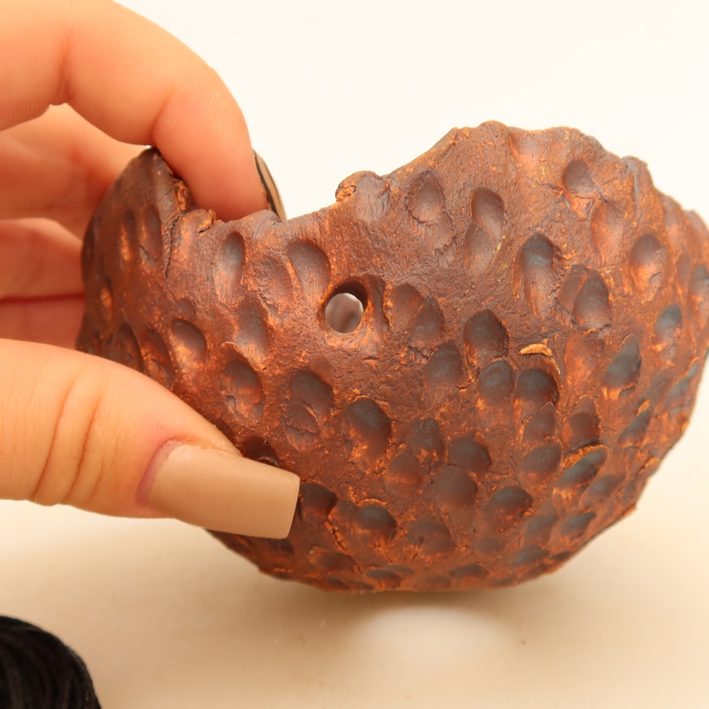 Coquille en céramique pour kokedama, 10 x 10 x 6,5 cm, couleur marron