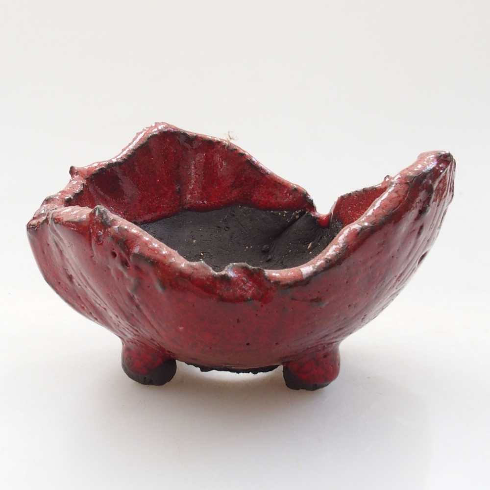 Coquille en céramique 8 x 7,5 x 5 cm , couleur rouge