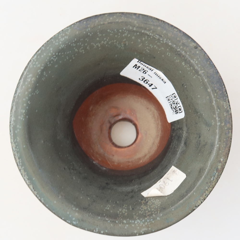 Pot à bonsaï en céramique 10,5 x 10,5 x 7 cm, couleur grise