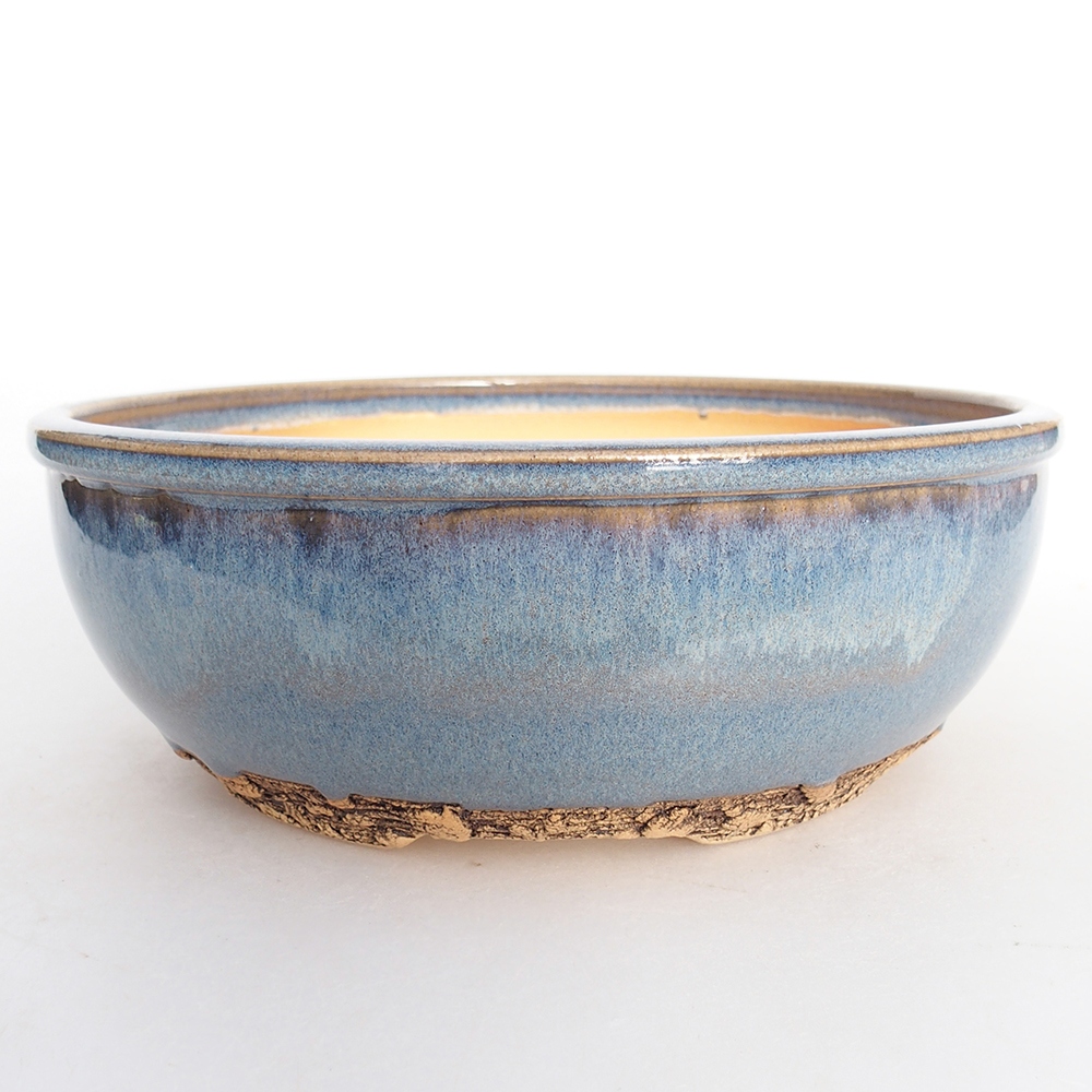 Bol à bonsaï en céramique 19 x 19 x 7 cm, couleur bleu