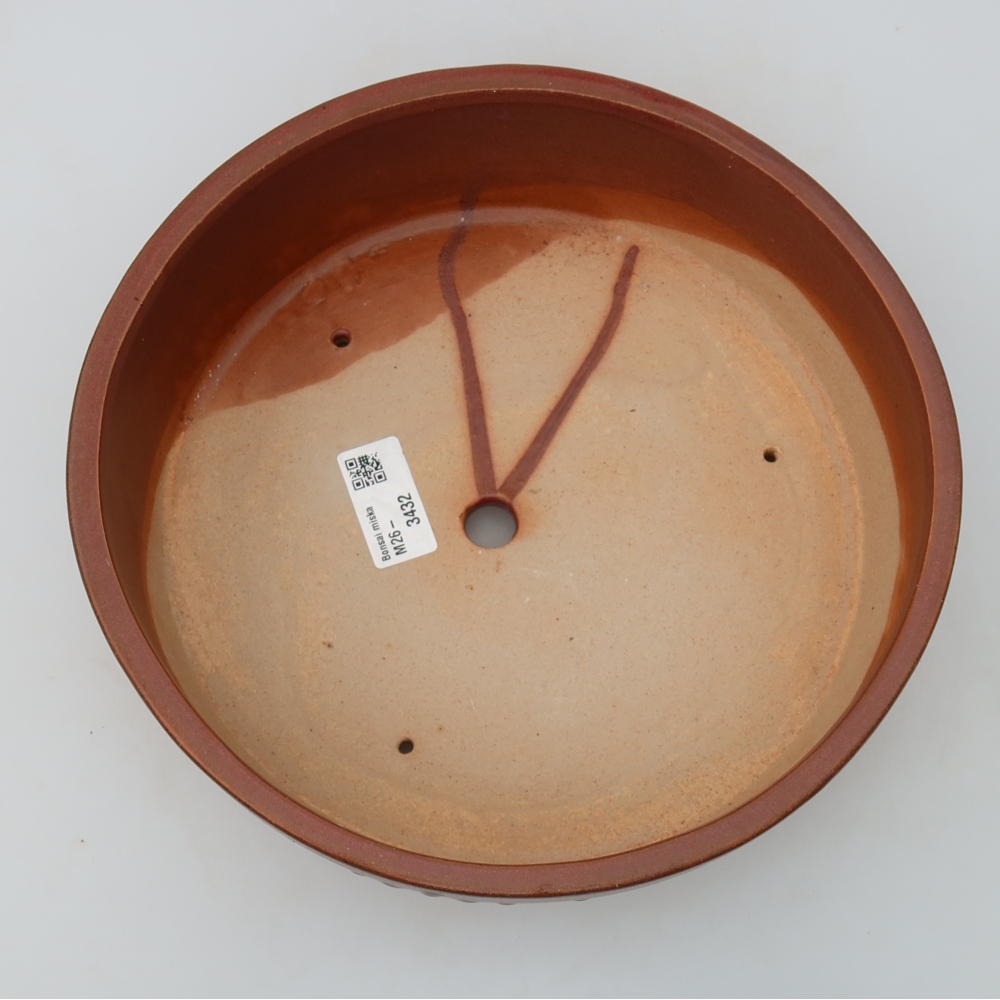 Pot à bonsaï en céramique 24 x 24 x 7 cm, couleur bordeaux