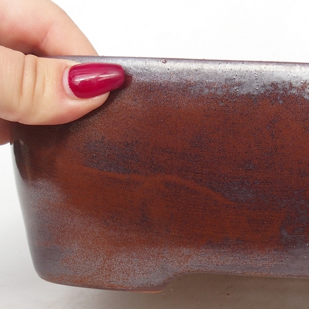 Bol à bonsaï en céramique 23,5 x 18 x 7,5 cm, brun