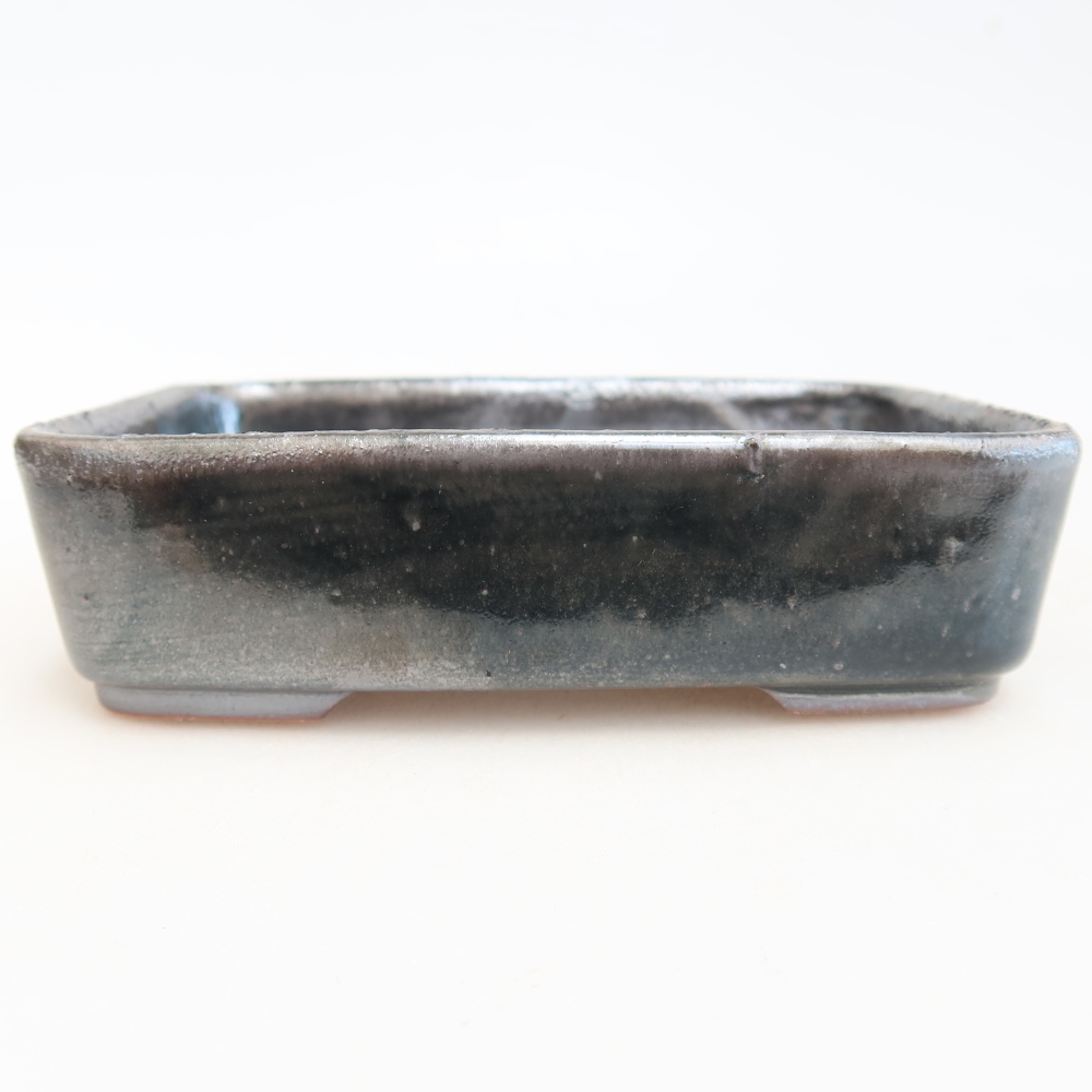 Pot à bonsaï en céramique 13 x 9,5 x 3,5 cm, couleur métallique