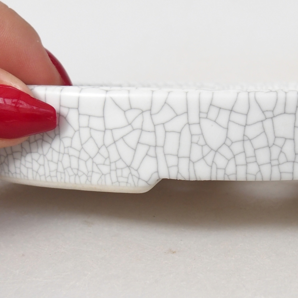 Bol à bonsaï en céramique 15,5 x 10 x 2 cm, couleur raku