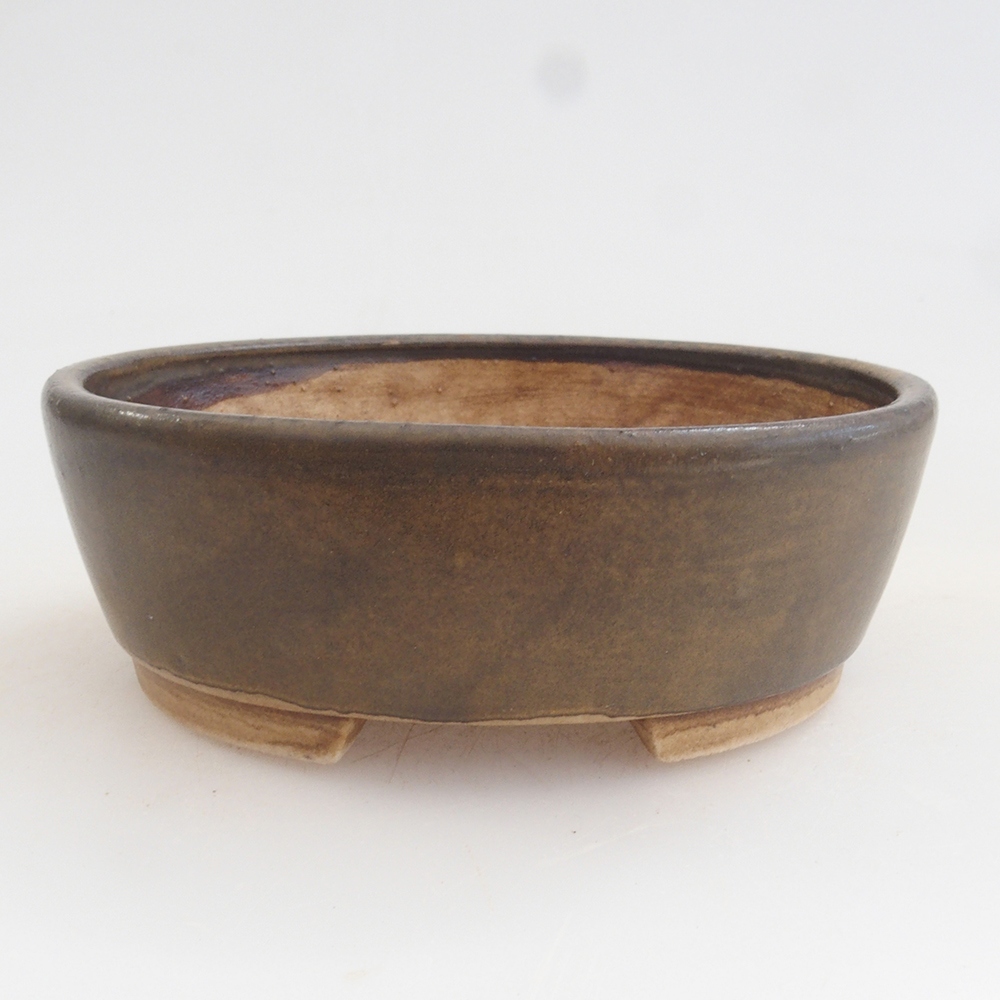 Bol à bonsaï en céramique 10 x 8,5 x 4 cm, brun