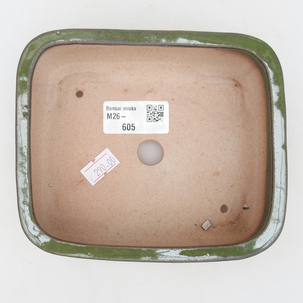 Bol à bonsaï en céramique 14,5 x 12,5 x 4,5 cm, vert