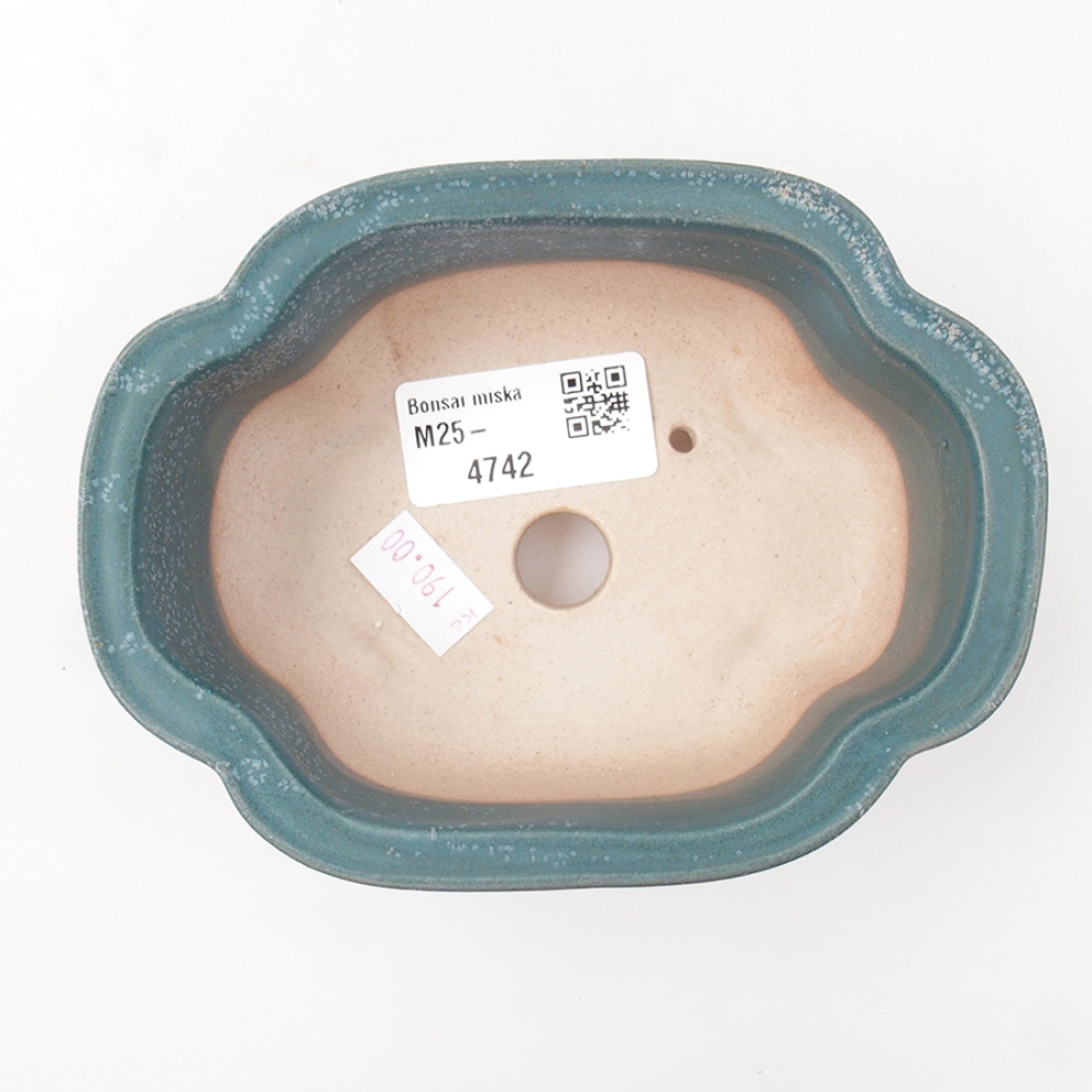 Bol à bonsaï en céramique 13,5 x 10 x 5 cm, couleur bleu