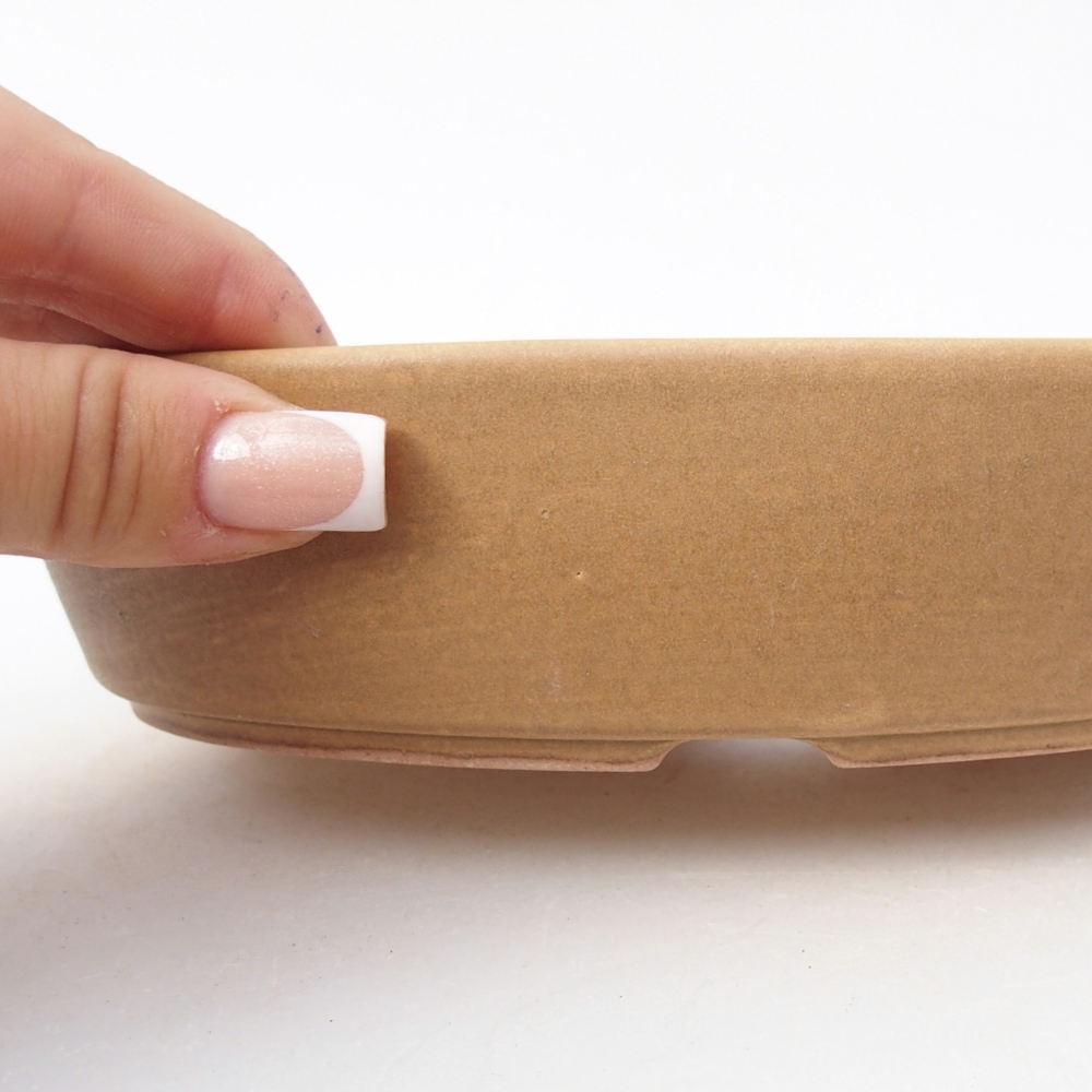 Bol à bonsaï en céramique 18,5 x 13,5 x 4,5 cm, couleur beige