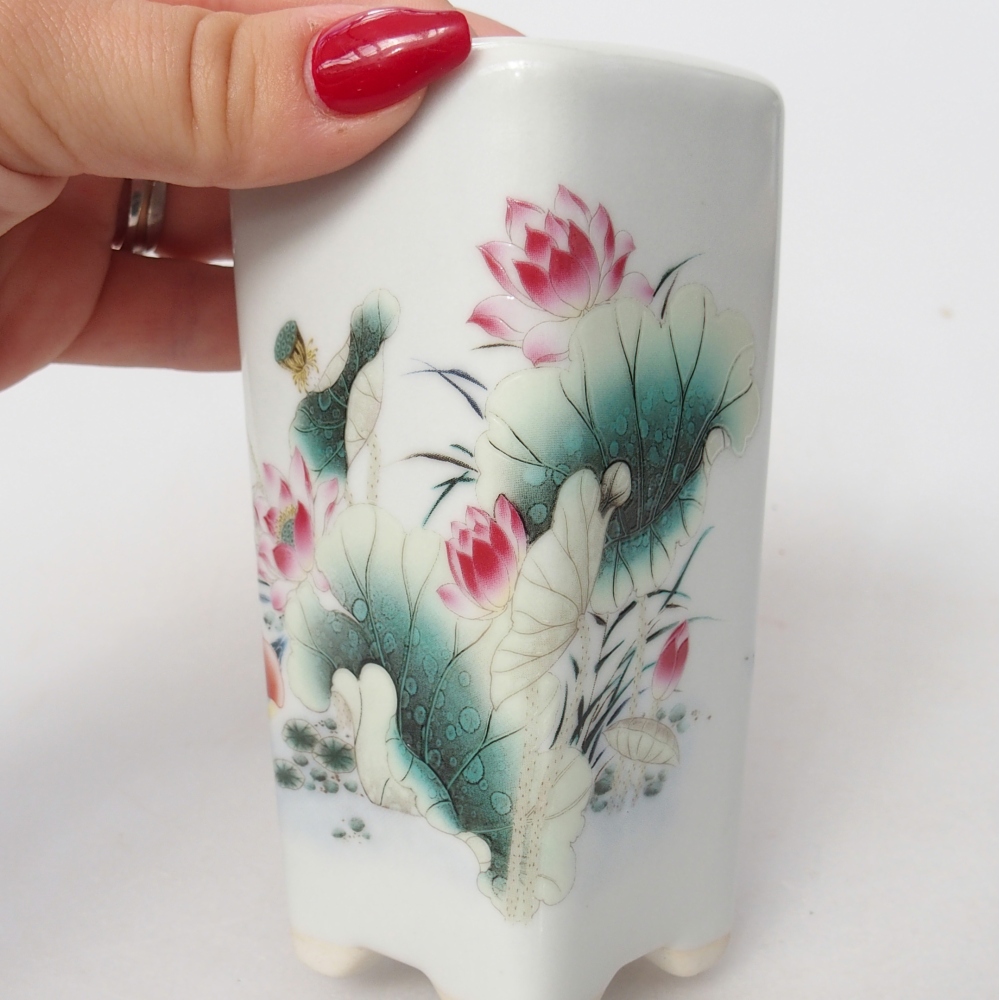 Bol à bonsaï en céramique 5,5 x 5,5 x 12 cm, couleur blanc