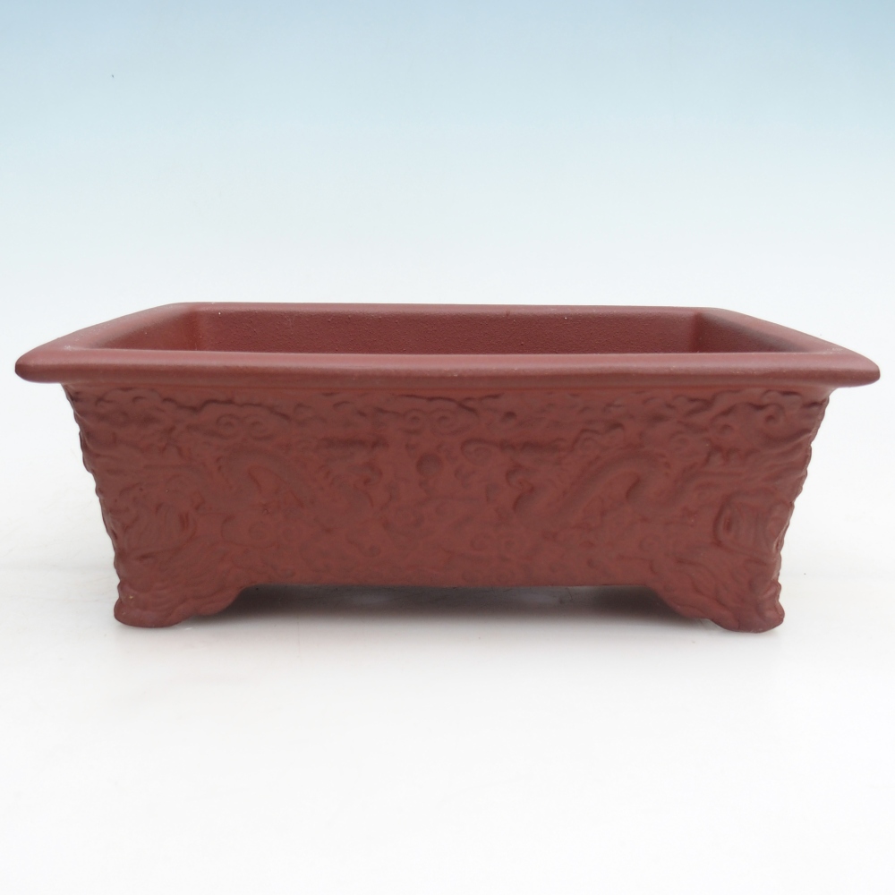 Bol à bonsaï en céramique 26 x 18,5 x 9 cm, couleur brique