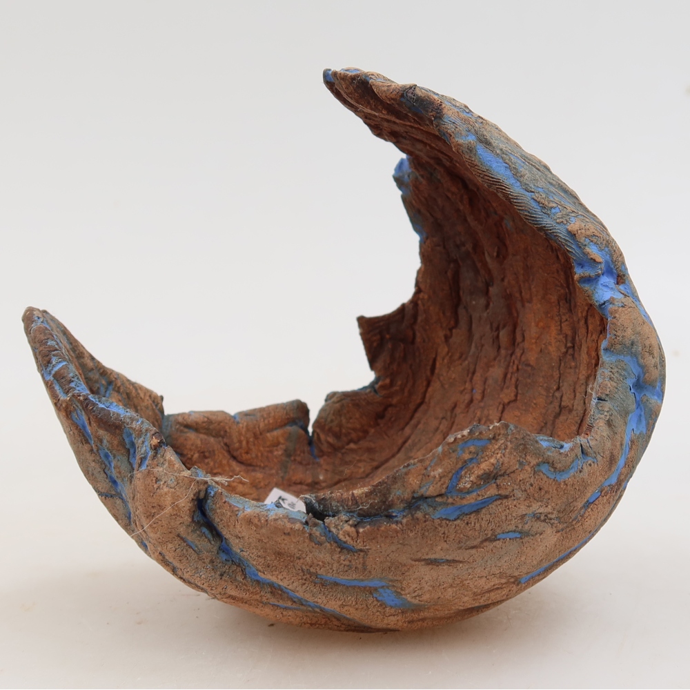 Coquille en céramique  11 x 10 x 11,5 cm, couleur bleue