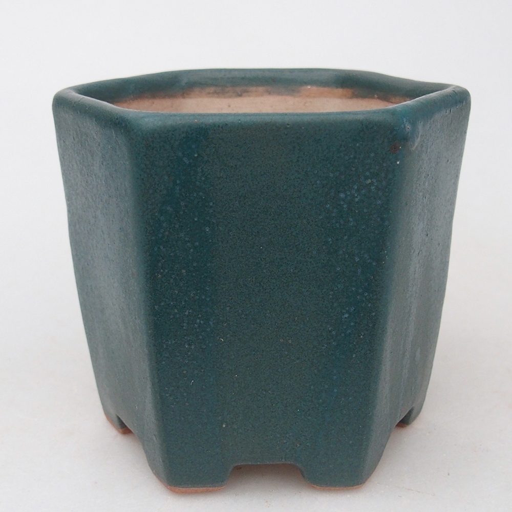 Bol à bonsaï en céramique 9,5 x 8,5 x 8 cm, couleur bleu