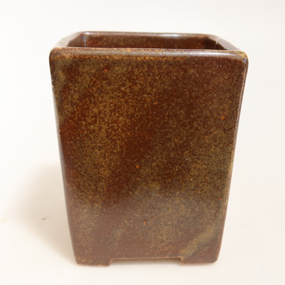 Bol à bonsaï en céramique 7,5 x 7,5 x 9,5 cm, brun