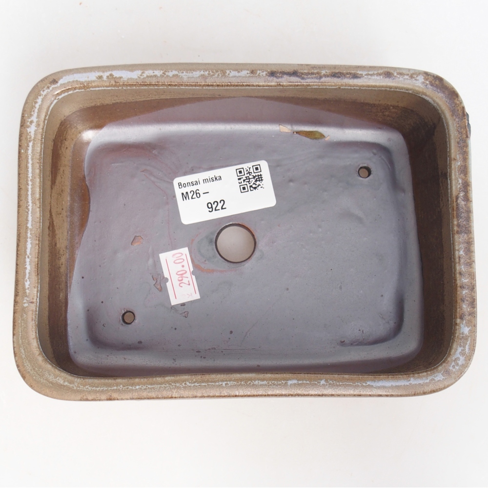 Bol à bonsaï en céramique 16,5 x 12 x 5,5 cm, bleu-gris