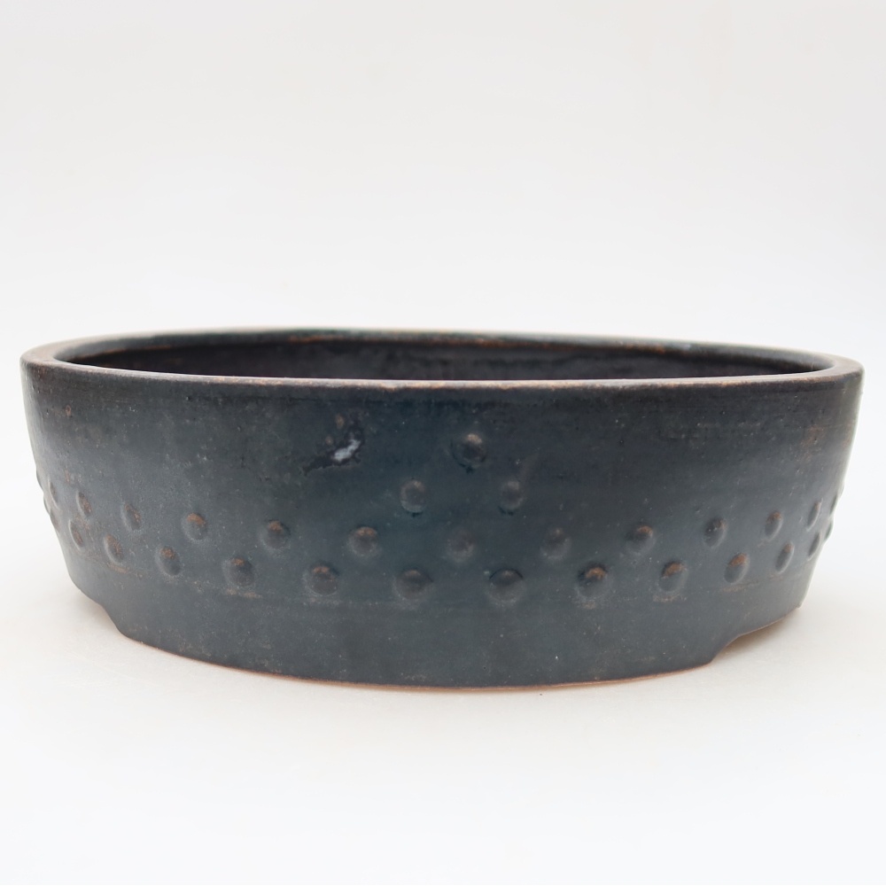 Pot à bonsaï en céramique 24 x 24 x 7 cm, couleur marron
