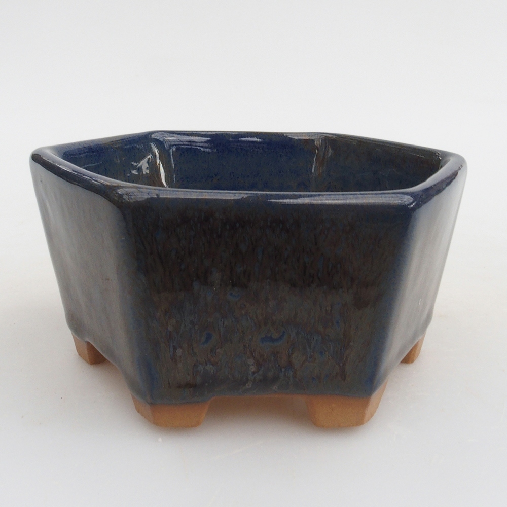 Bol à bonsaï en céramique 9,5 x 9 x 4,5 cm, couleur bleu