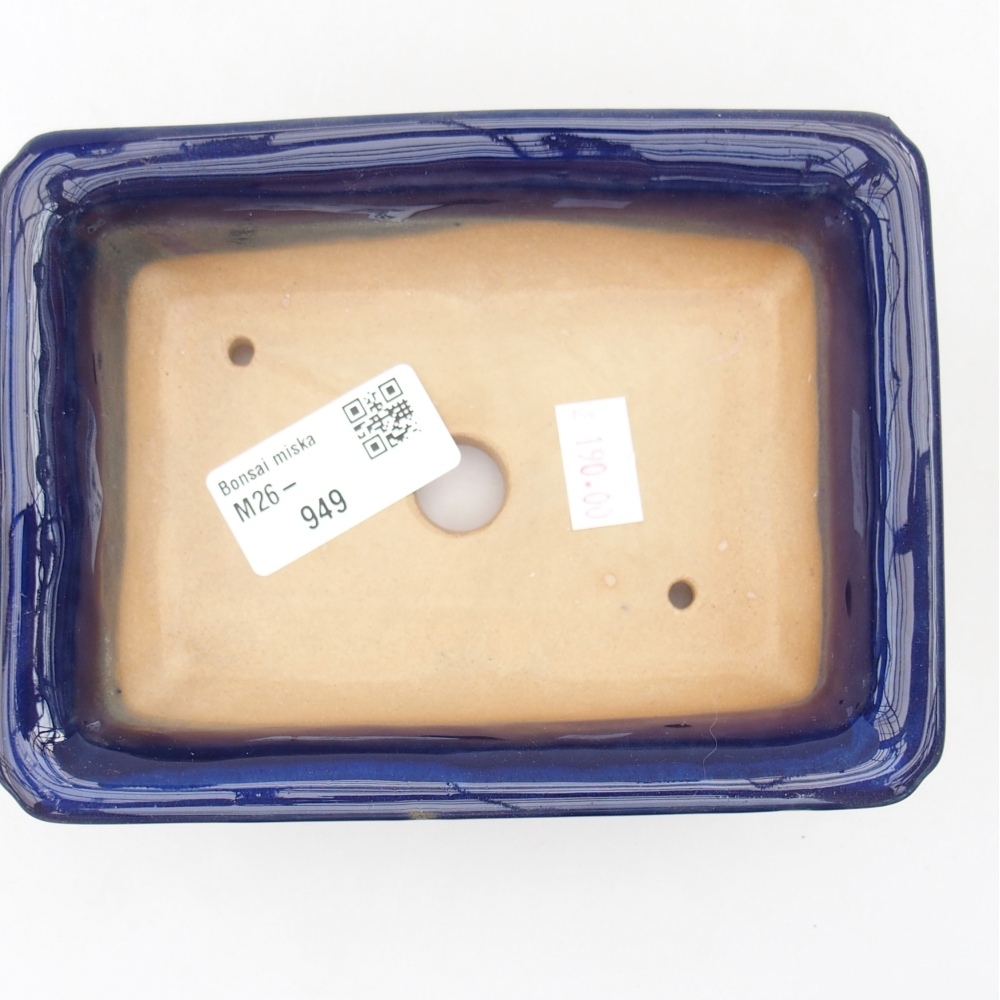 Bol à bonsaï en céramique 13,5 x 10 x 4 cm, couleur bleu