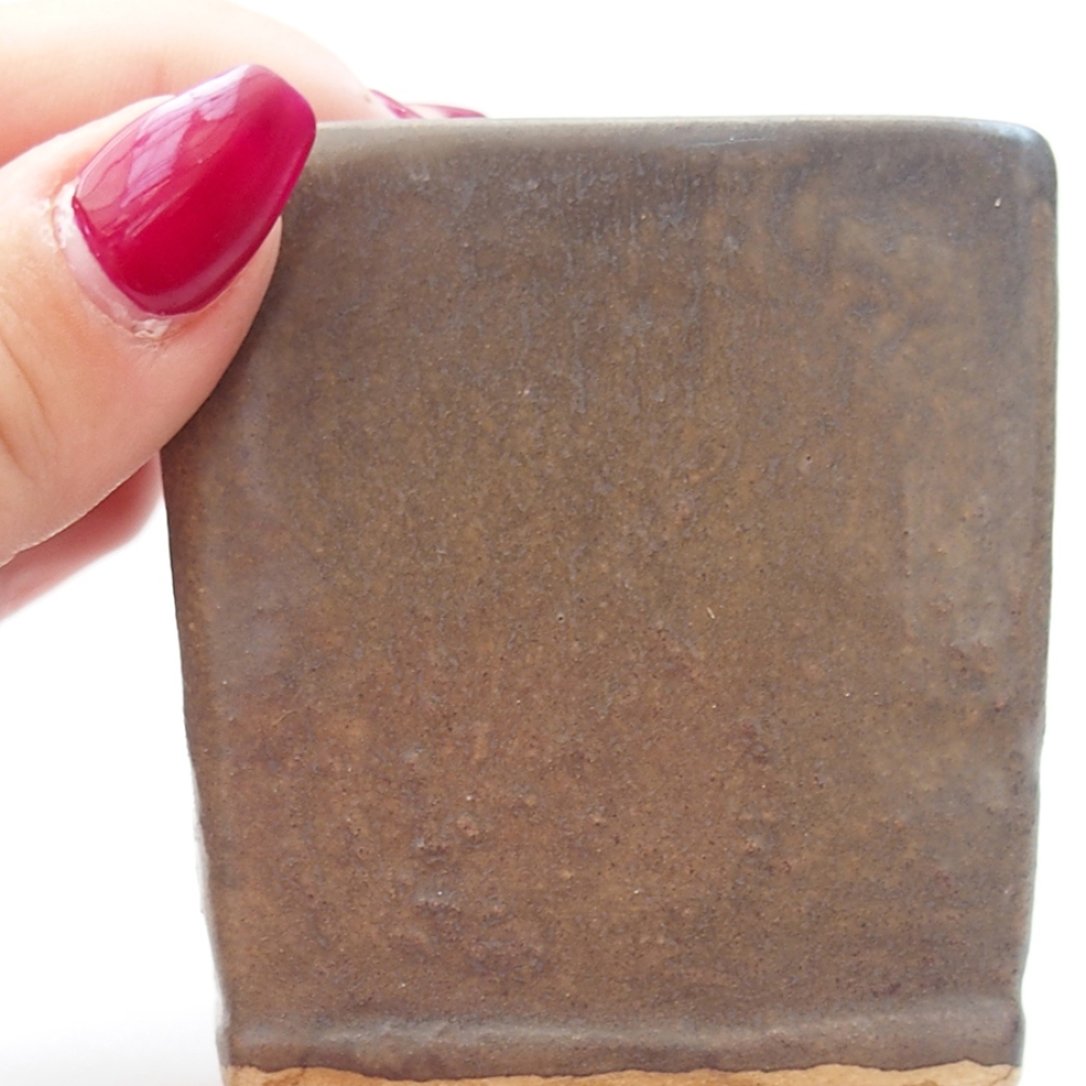 Bol à bonsaï en céramique 6,5 x 6,5 x 7 cm, brun