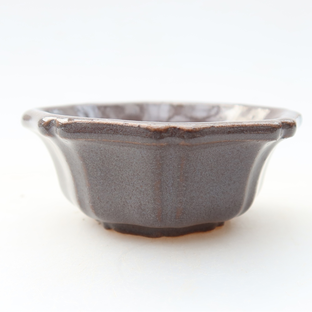 Pot à bonsaï en céramique 6 x 6 x 2,5 cm, couleur grise