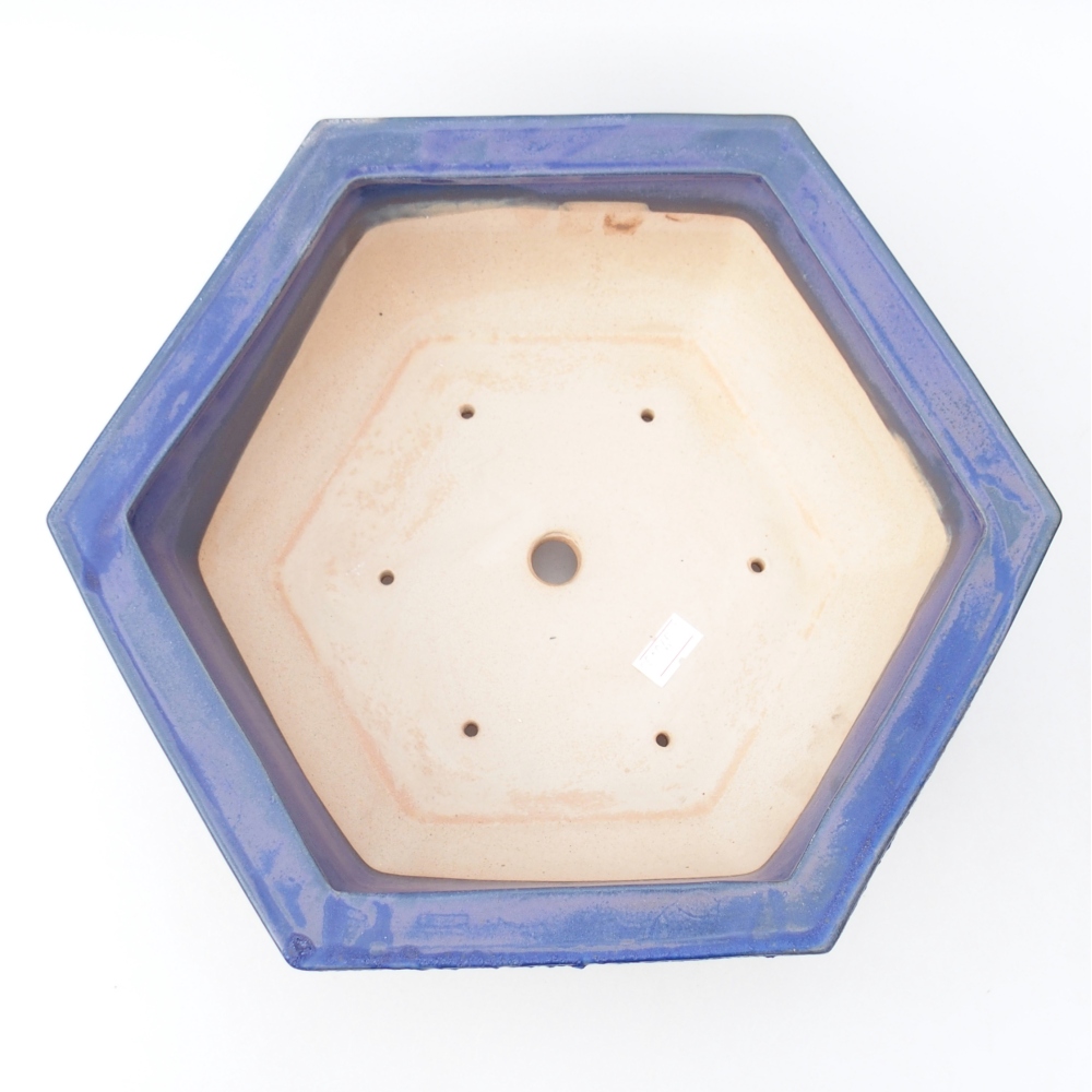 Bol à bonsaï en céramique 28 x 24,5 x 9 cm, couleur bleu