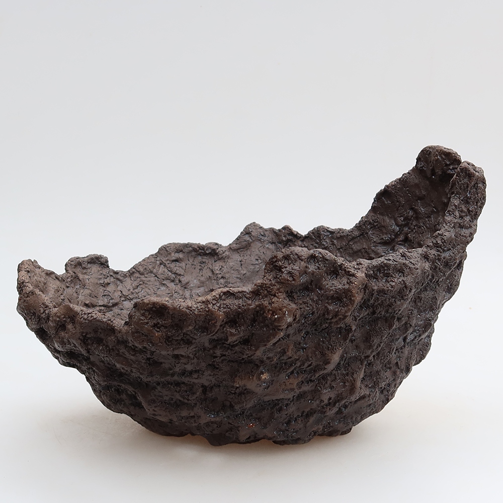 Coquille en céramique 23 x 20,5 x 16 cm, couleur marron