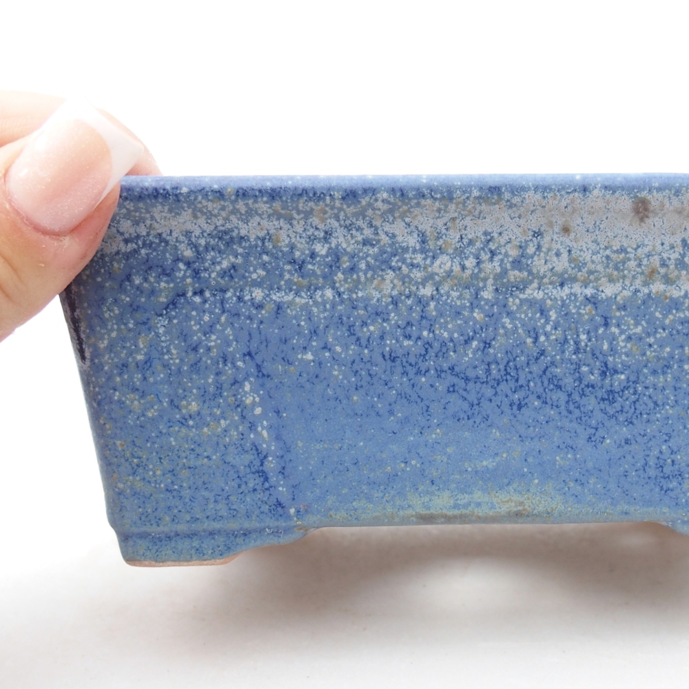 Bol à bonsaï en céramique 13,5 x 10 x 5,5 cm, couleur bleu
