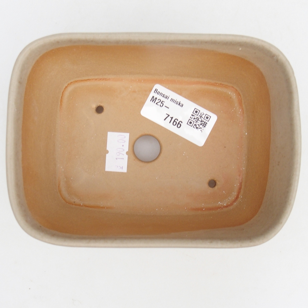 Bol à bonsaï en céramique 13,5 x 10,5 x 6 cm, couleur beige