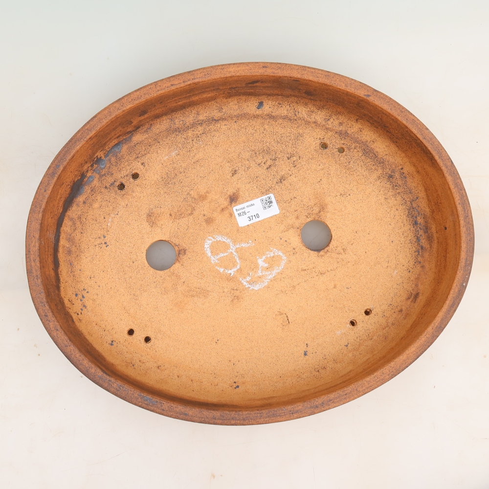 Pot à bonsaï en céramique 38 x 30,5 x 7,5 cm, couleur marron