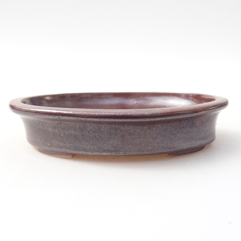 Bol à bonsaï en céramique 13 x 10,5 x 3 cm, couleur bordeaux