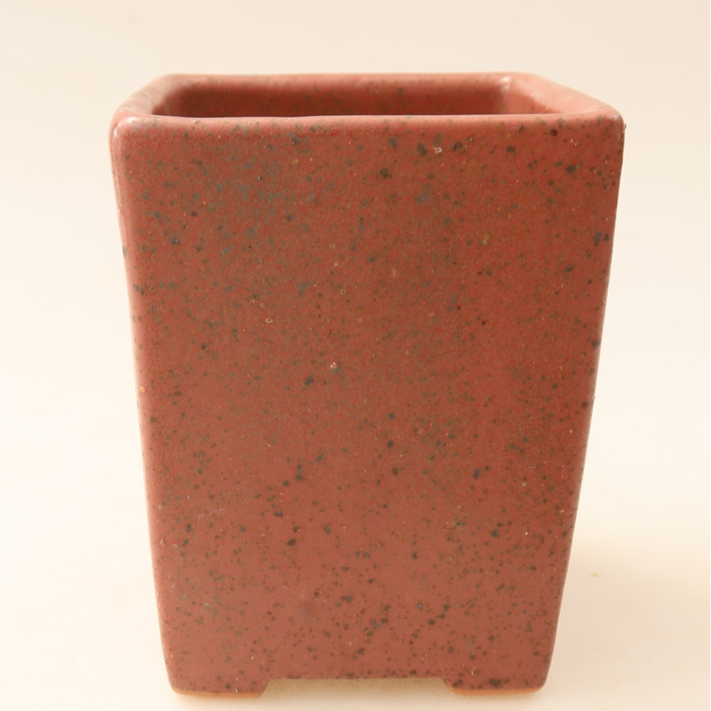Pot à bonsaï en céramique 7,5 x 7,5 x 10 cm, couleur rose