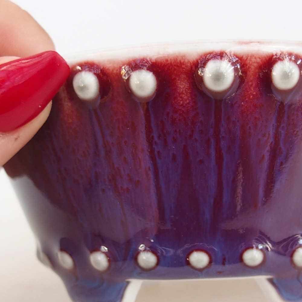 Bol à bonsaï en céramique 10,5 x 10,5 x 5 cm, couleur violet