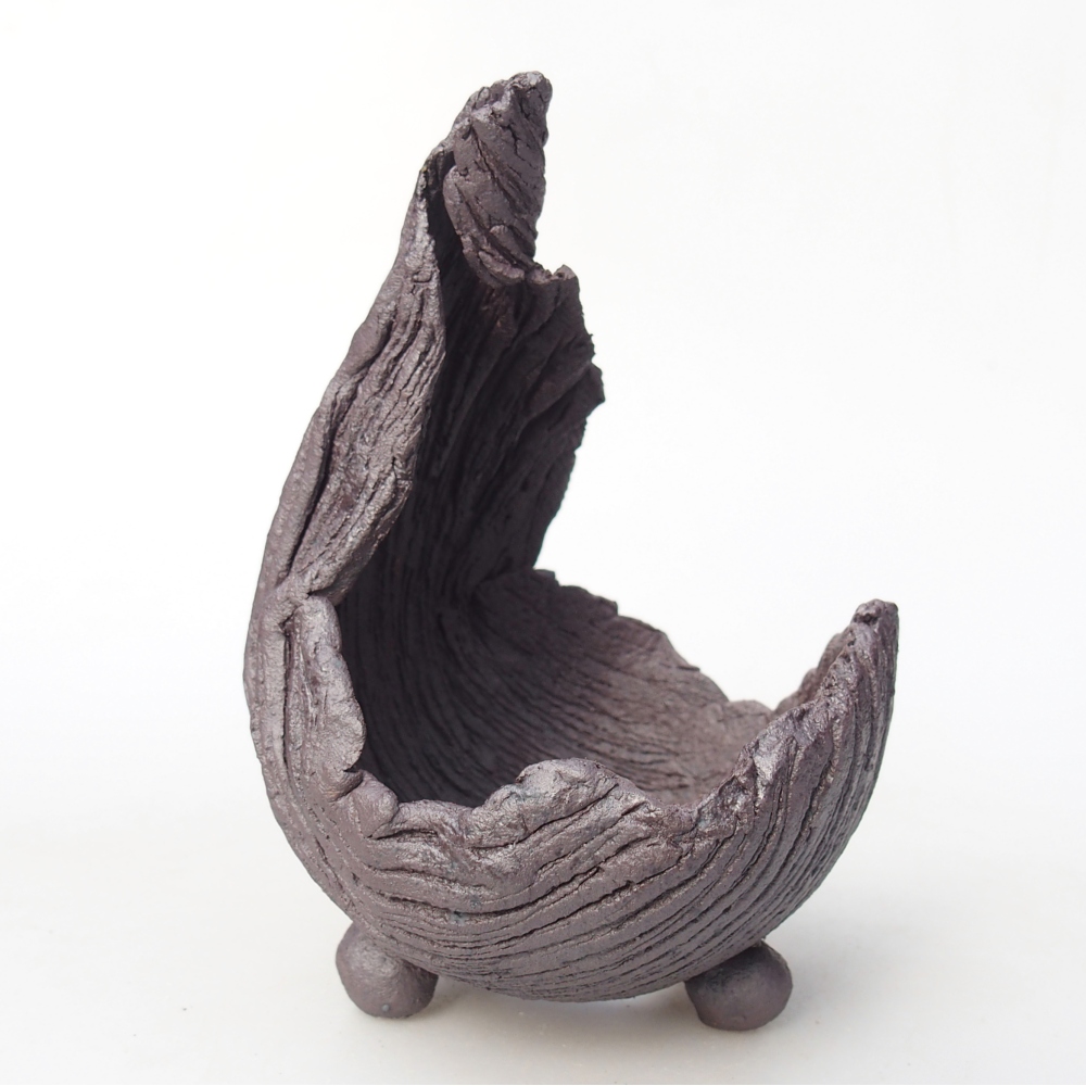 Coquille en céramique 7,5 x 8 x 12,5 cm , couleur métallique