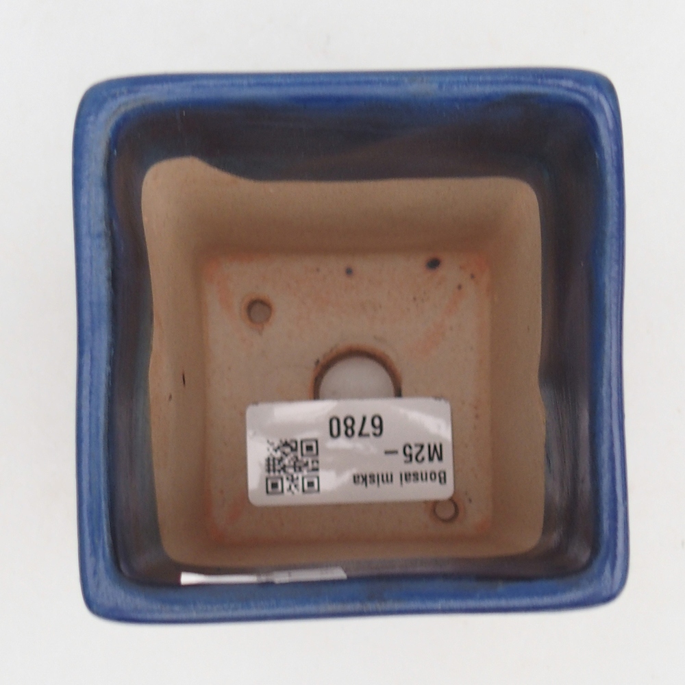 Bol à bonsaï en céramique 7,5 x 7,5 x 8,5 cm, couleur bleu