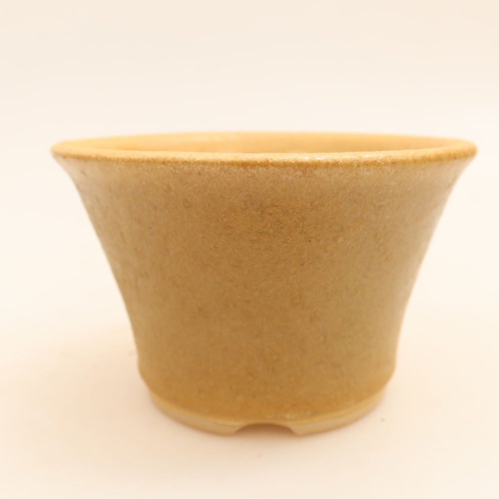 Pot à bonsaï en céramique 11 x 11 x 7 cm, couleur beige