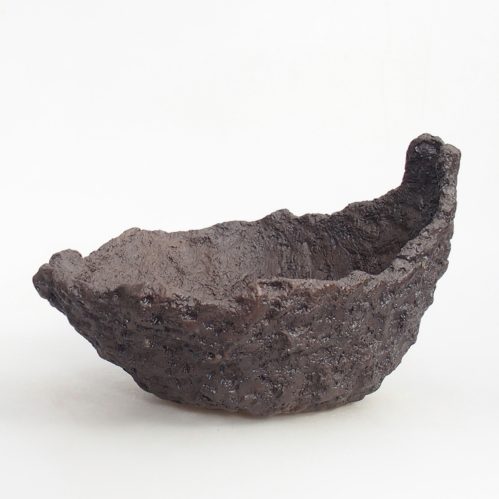 Coquille en céramique 24 x 21 x 16,5 cm , couleur marron