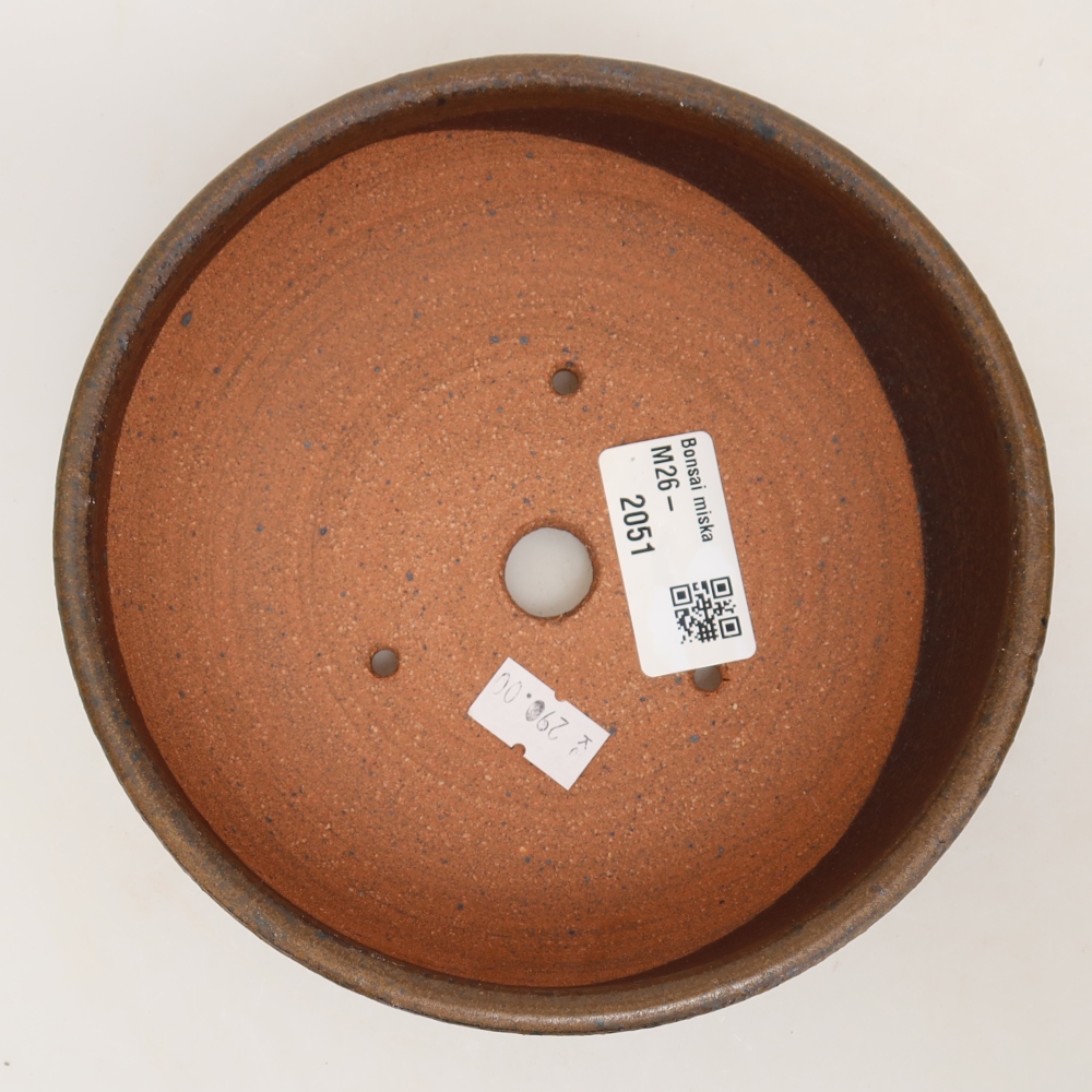 Pot à bonsaï en céramique 14,5 x 14,5 x 4,5 cm, couleur marron