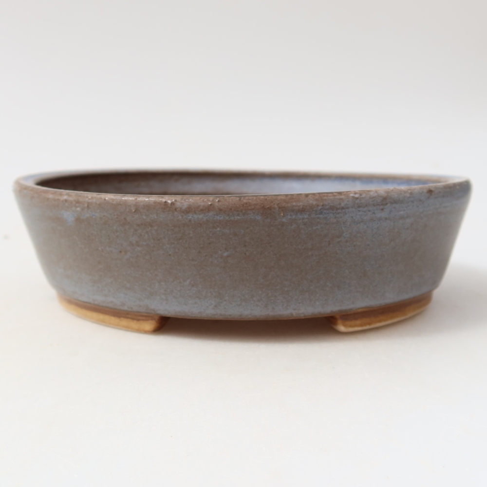 Pot à bonsaï en céramique 15 x 14 x 4 cm, couleur bleue