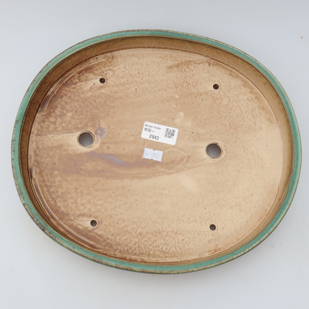 Bol à bonsaï en céramique 31 x 27 x 4,5 cm, vert