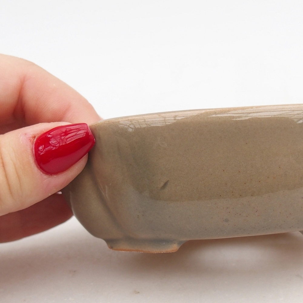 Bol à bonsaï en céramique 10,5 x 9 x 3,5 cm, gris