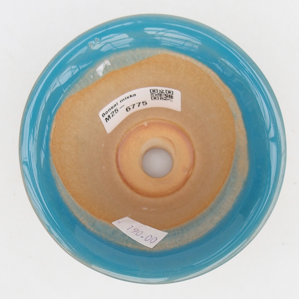 Bol à bonsaï en céramique 10,5 x 10,5 x 7 cm, couleur bleu