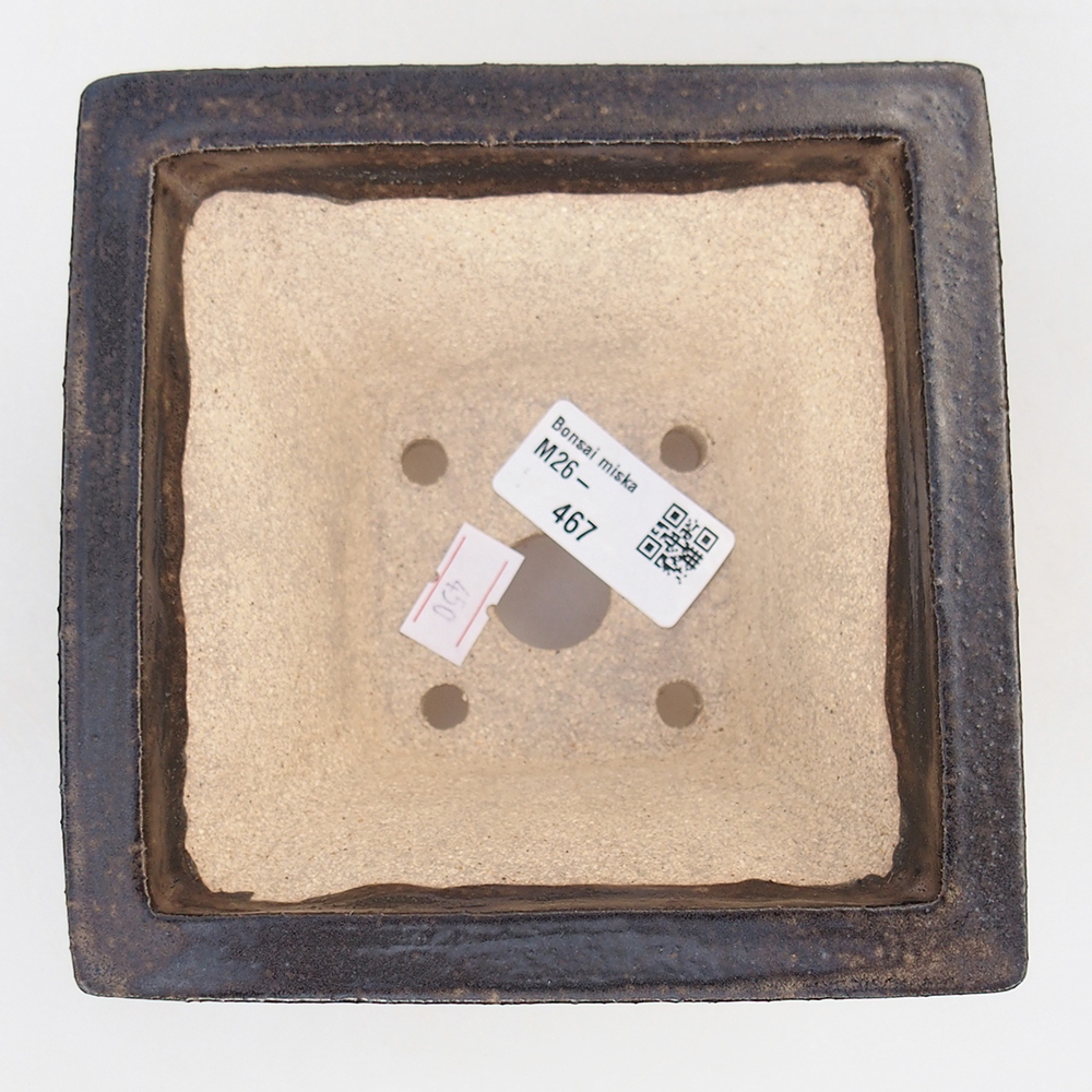 Bol à bonsaï en céramique 13 x 13 x 8 cm, brun