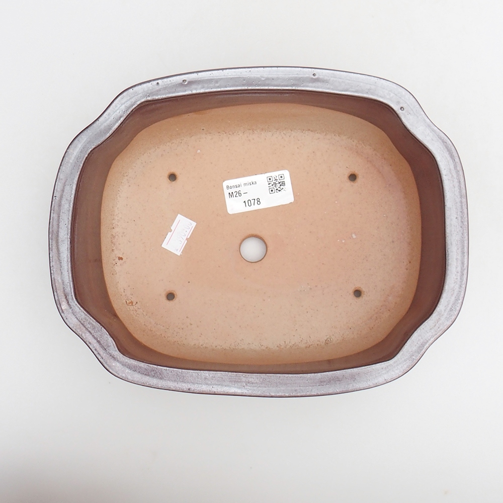 Bol à bonsaï en céramique 22 x 16,5 x 7 cm, brun