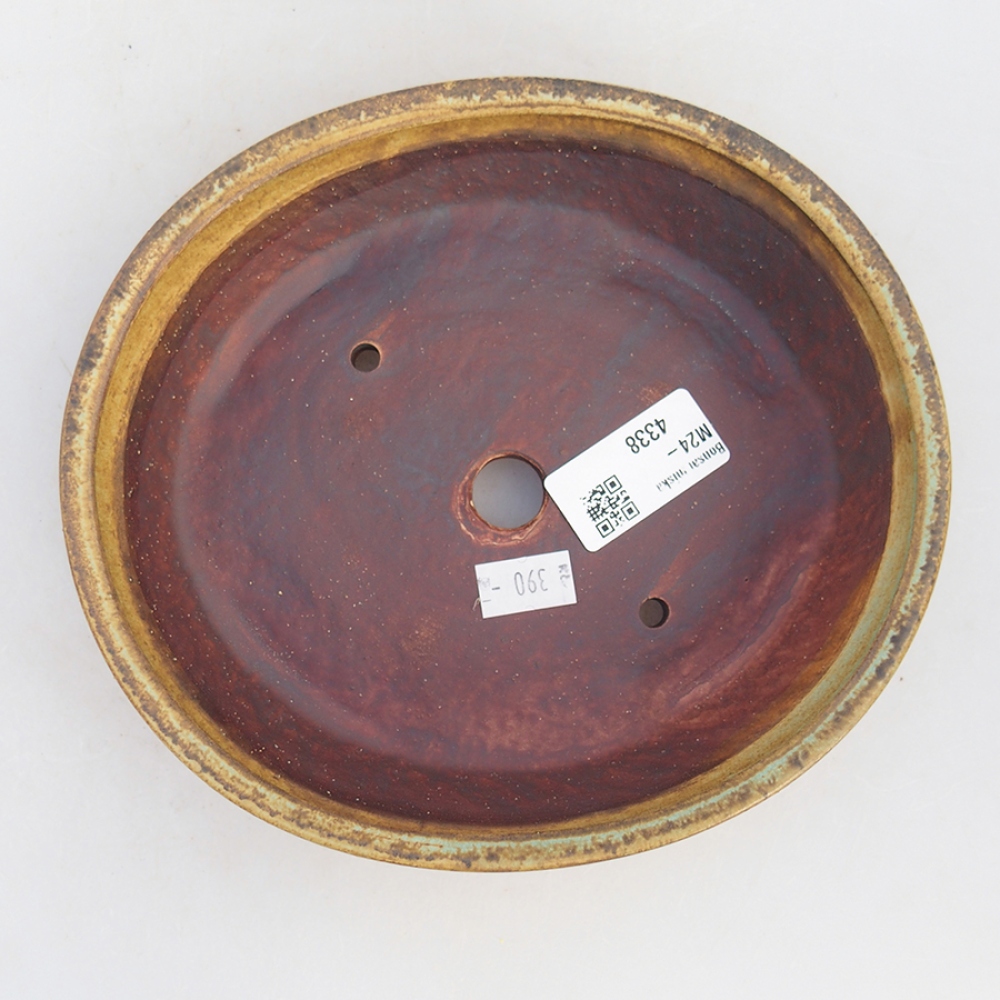 Bol à bonsaï en céramique 18,5 x 16,5 x 4 cm, vert