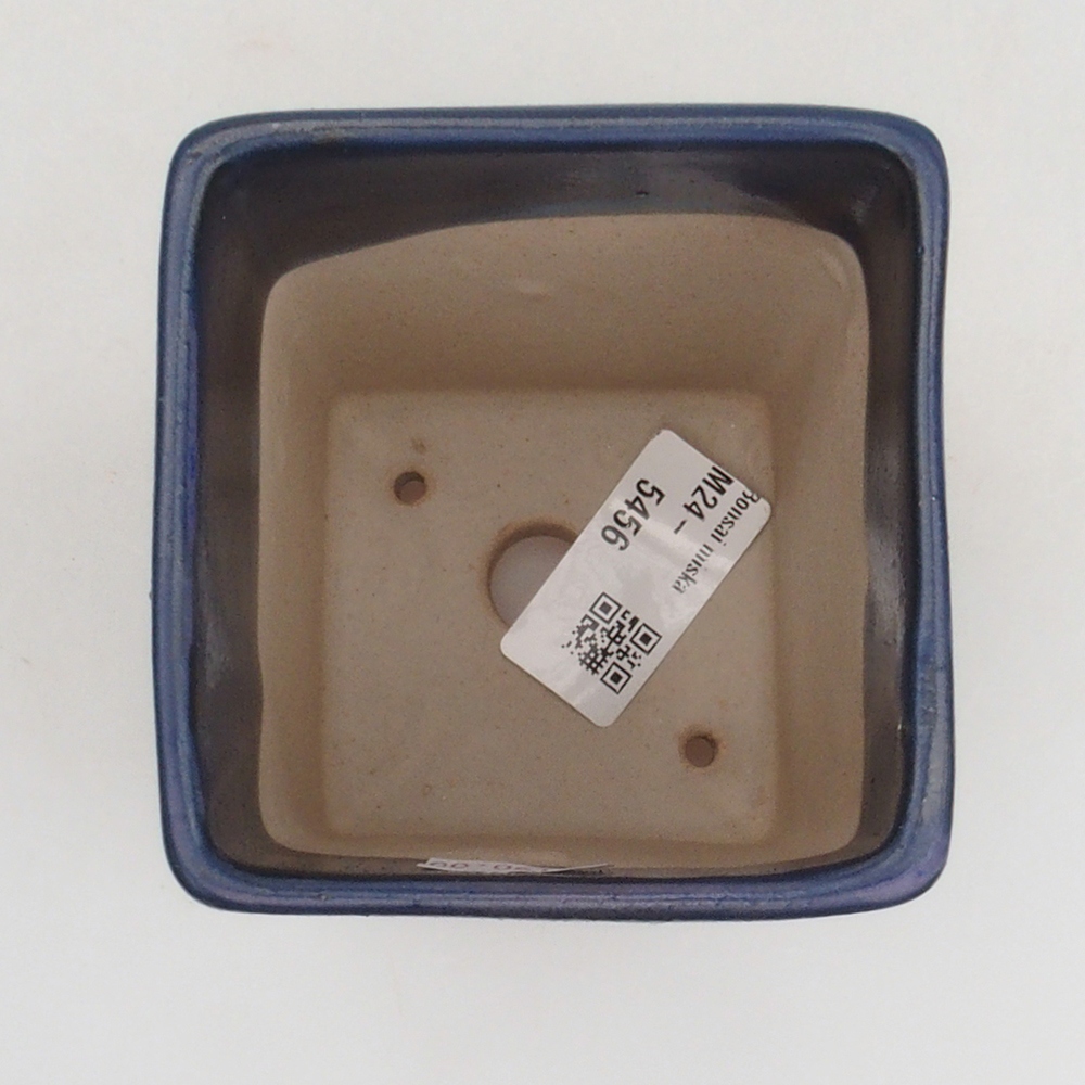 Bol à bonsaï en céramique 8,5 x 8,5 x 10,5 cm, couleur bleu